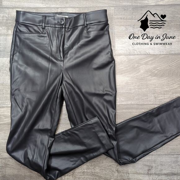 Loft Faux Leather Straight Leg Pants Size 2 - Picture 1 of 6